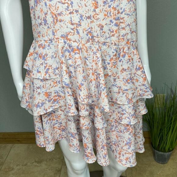 Prose and Poetry Asymmetrical Chiffon Ruffle Floral Spaghetti Strap Dress - Picture 6 of 16